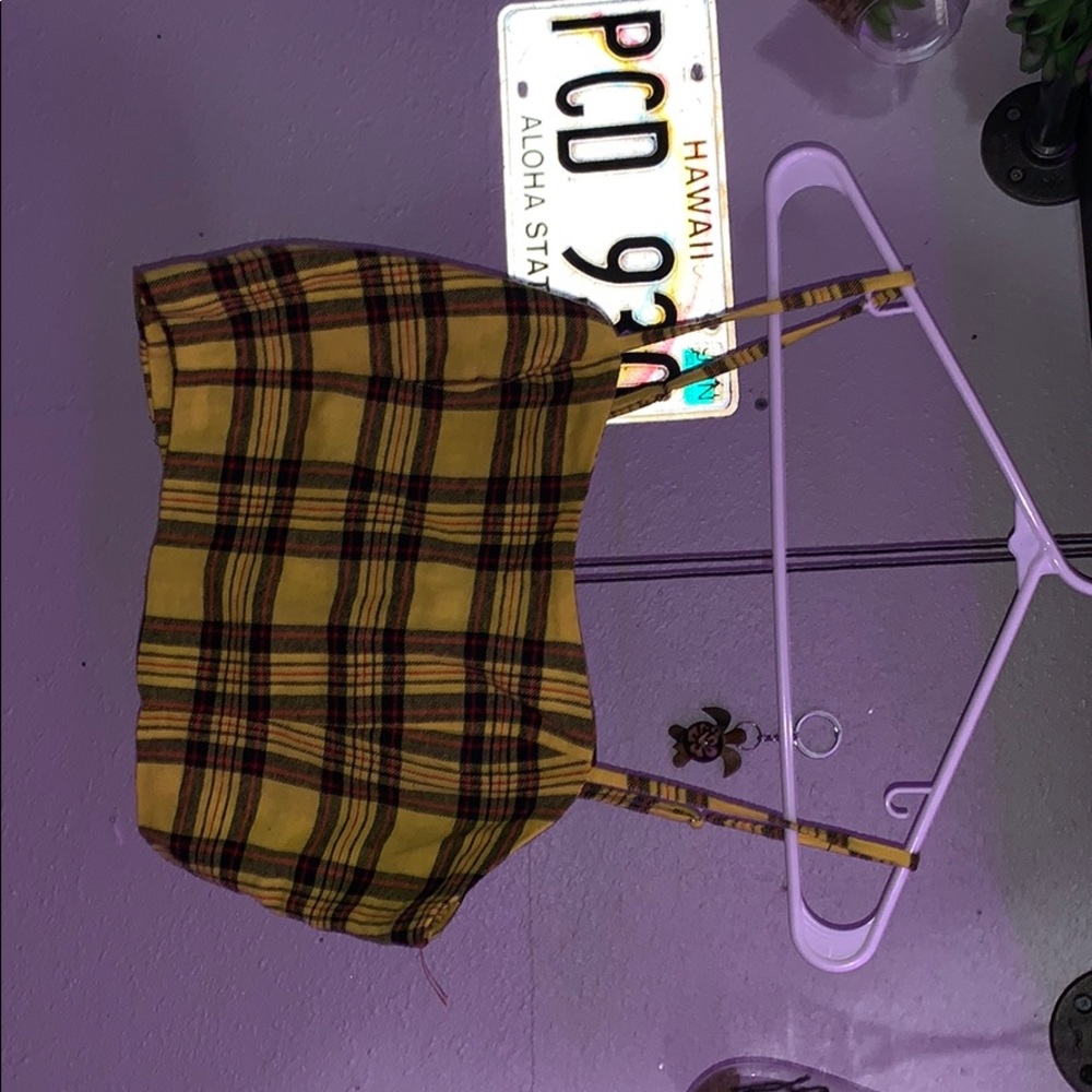 plaid crop top